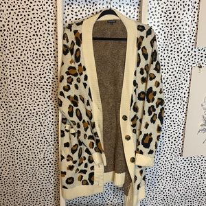 WHO WHAT WEAR leopard print cardigan XXL
